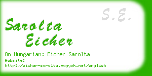 sarolta eicher business card